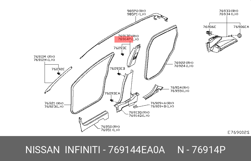 769144EA0A NISSAN ПЛАСТИКОВАЯ ПАНЕЛЬ Ц