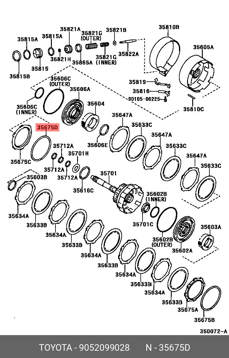 9052099028 TOYOTA КОЛЬЦО СТОПОРНОЕ МЕТАЛЛИЧЕСКОЕ