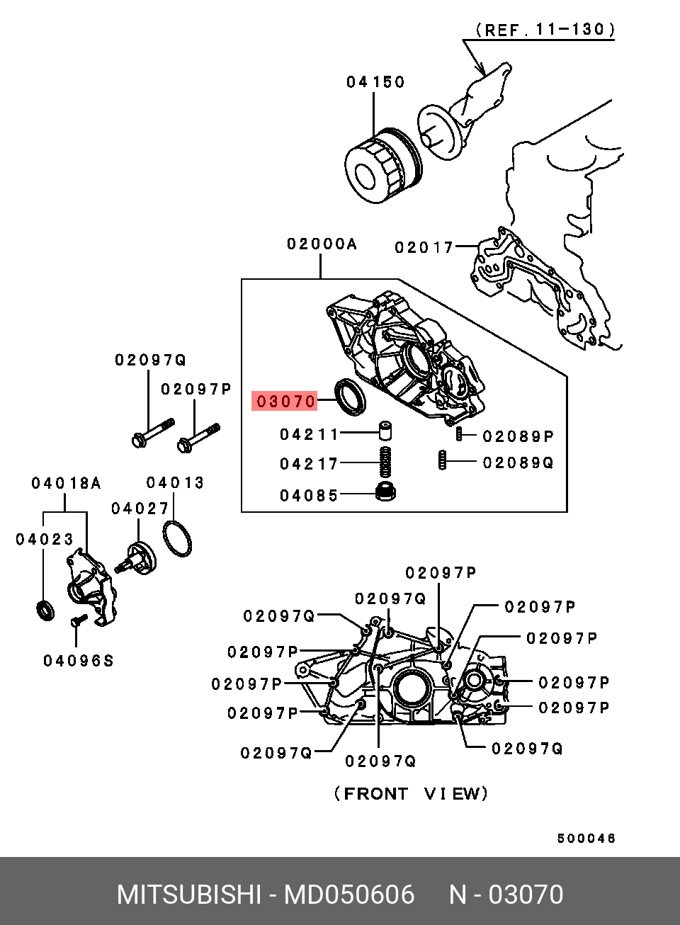 MD050606 MITSUBISHI Уплотняющее кольцо, коленчатый вал