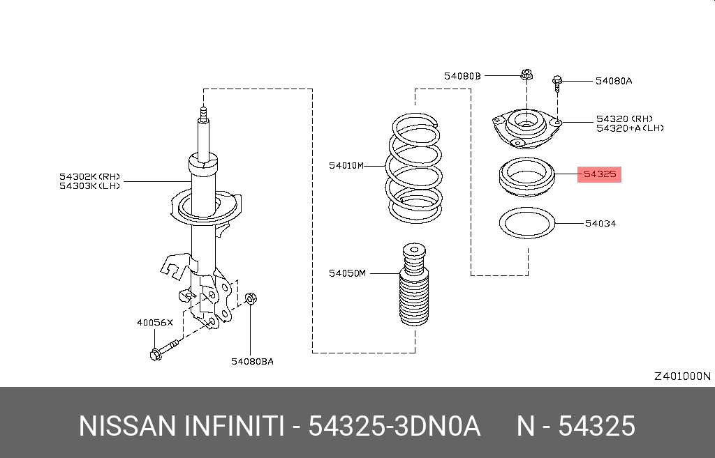 543253DN0A NISSAN Втулка амортизатора