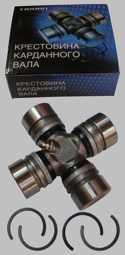 Крестовина кардана ГАЗель, Волга, УАЗ с масленкой и стопорными кольцами TANAKI TKU220102571