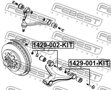 Болт с эксцентриком ремкомплект FEBEST 1429002KIT