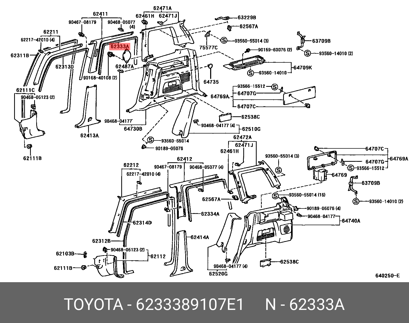 6233389107E1 TOYOTA 