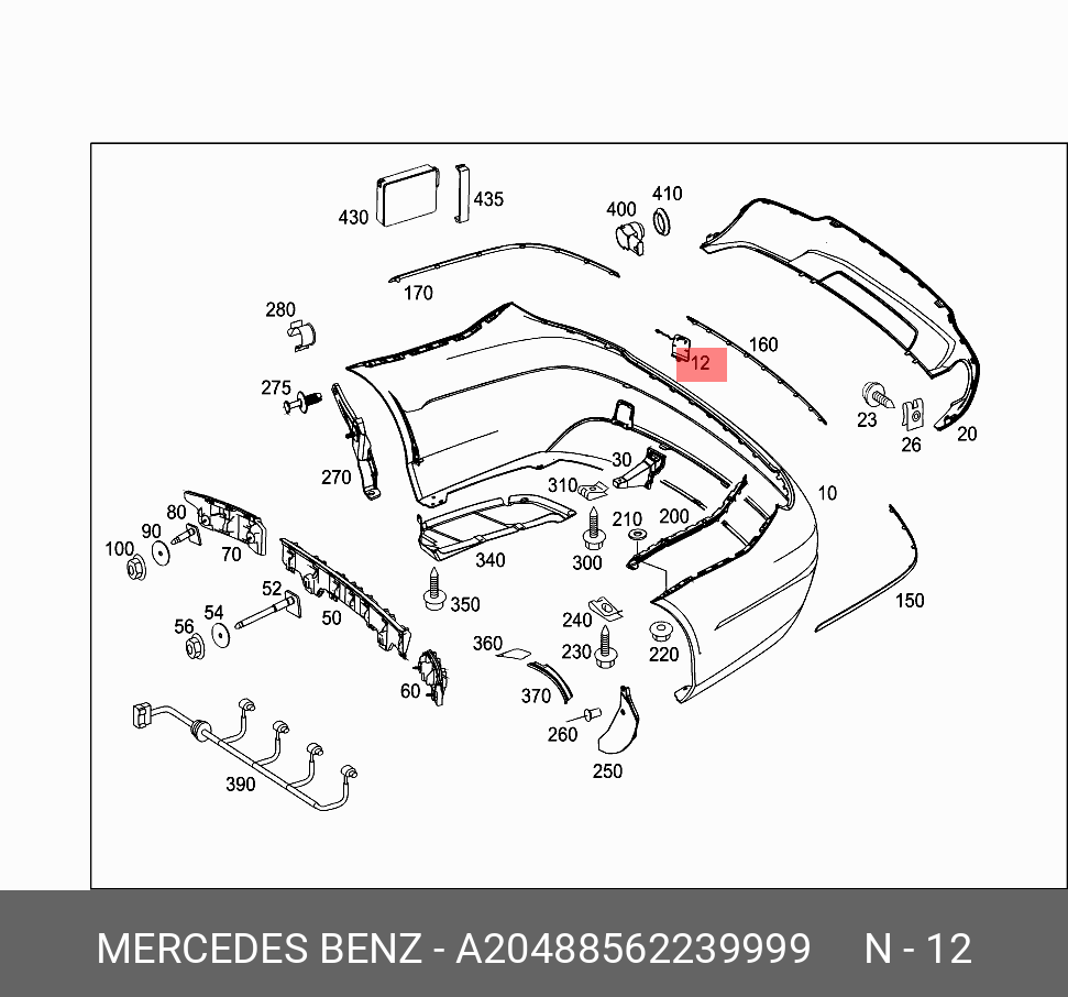 20488562239999 MERCEDES-BENZ ЗАГЛУШКА БАМПЕРА.