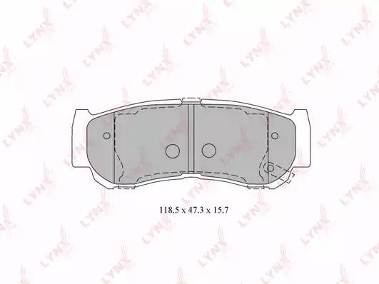BD3616 LYNXAUTO Колодки тормозные задние