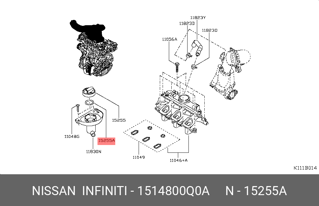 1514800Q0A NISSAN PACKING-OIL FILLER CAP