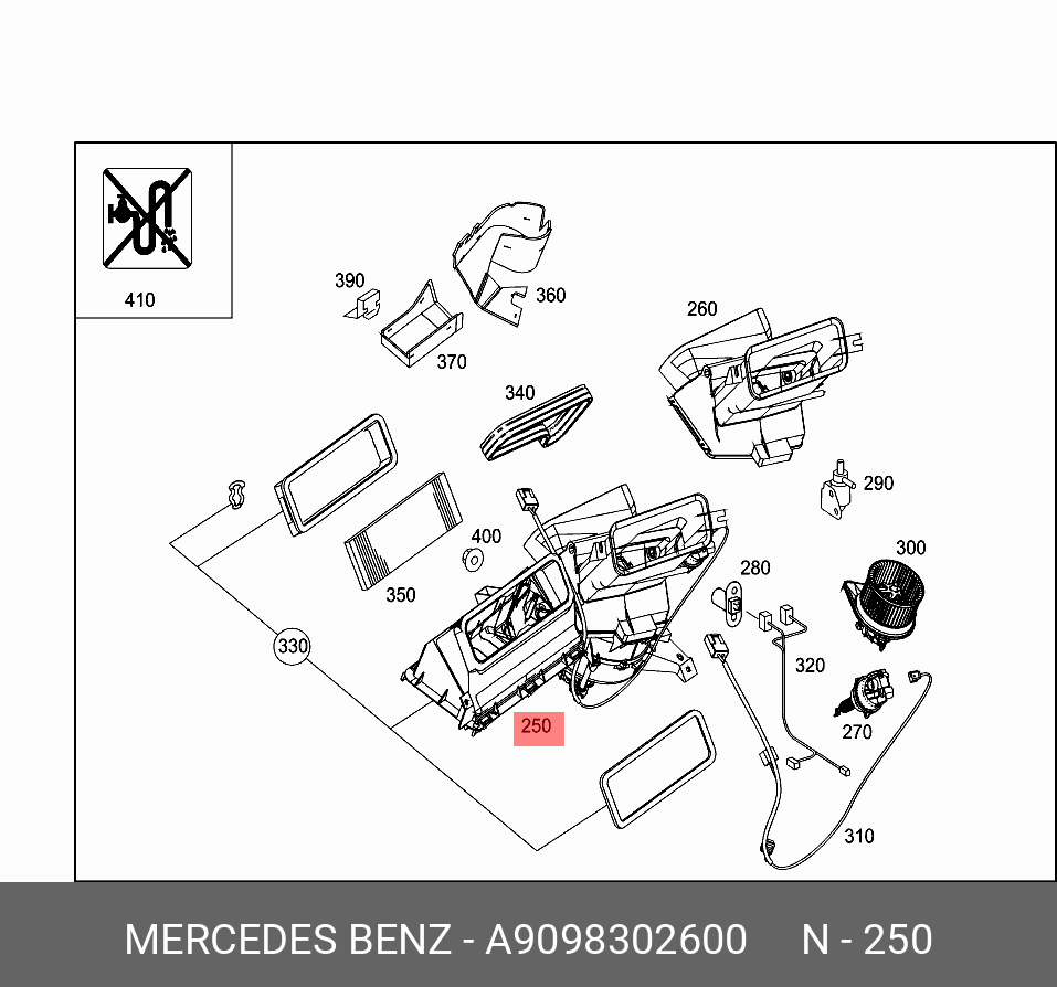 9098302600 MERCEDES-BENZ КОНДИЦИОНЕР В СБОРЕ