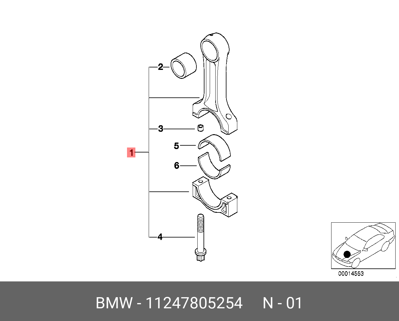 11247805254 BMW Оборотный комплект шатун