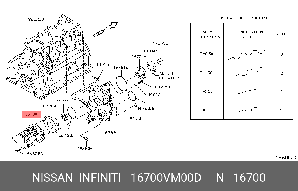 16700VM00D NISSAN 