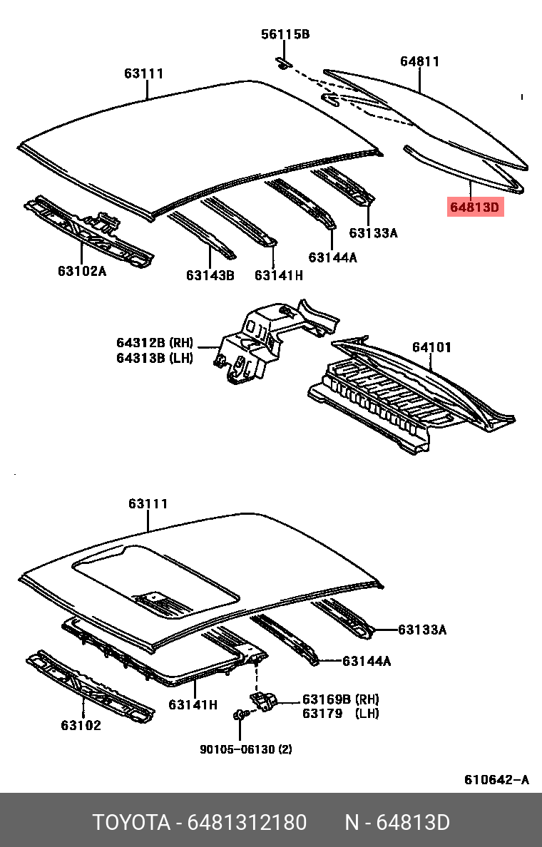 6481312180 TOYOTA КУЗОВНОЙ УПЛОТНИТЕЛЬ