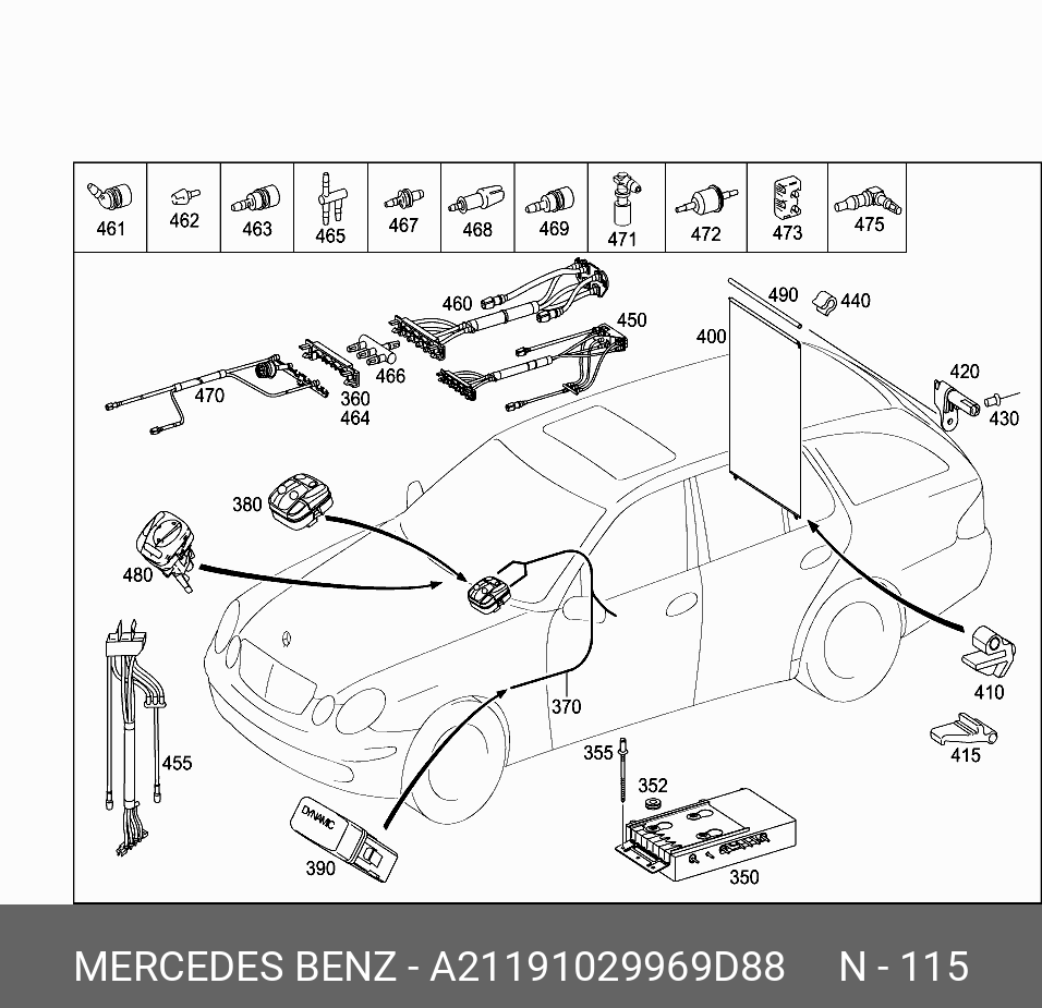 A21191029969D88 MERCEDES-BENZ Обивка спинки сиденья