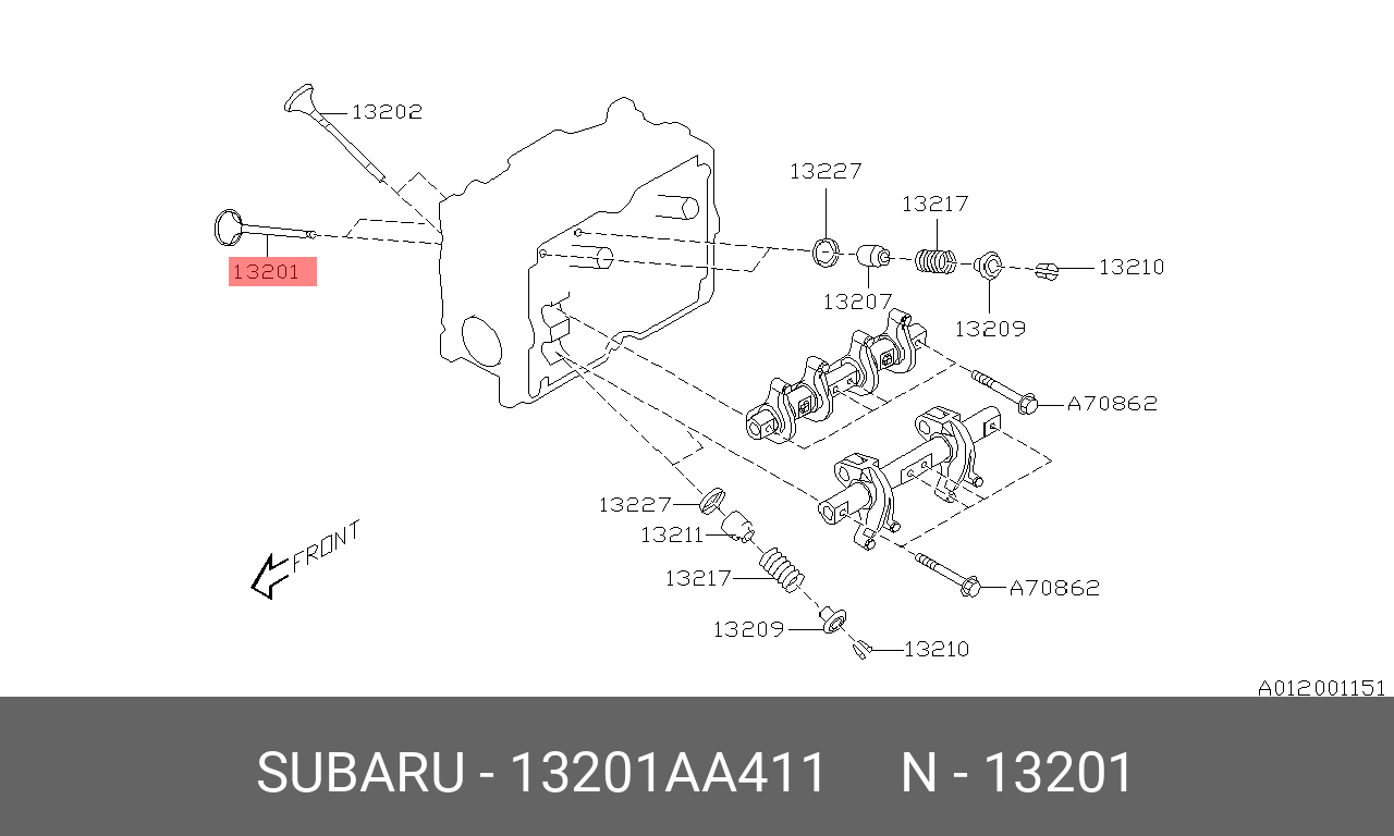 13201AA411 SUBARU КЛАПАН ВПУСКНОЙ ГРМ