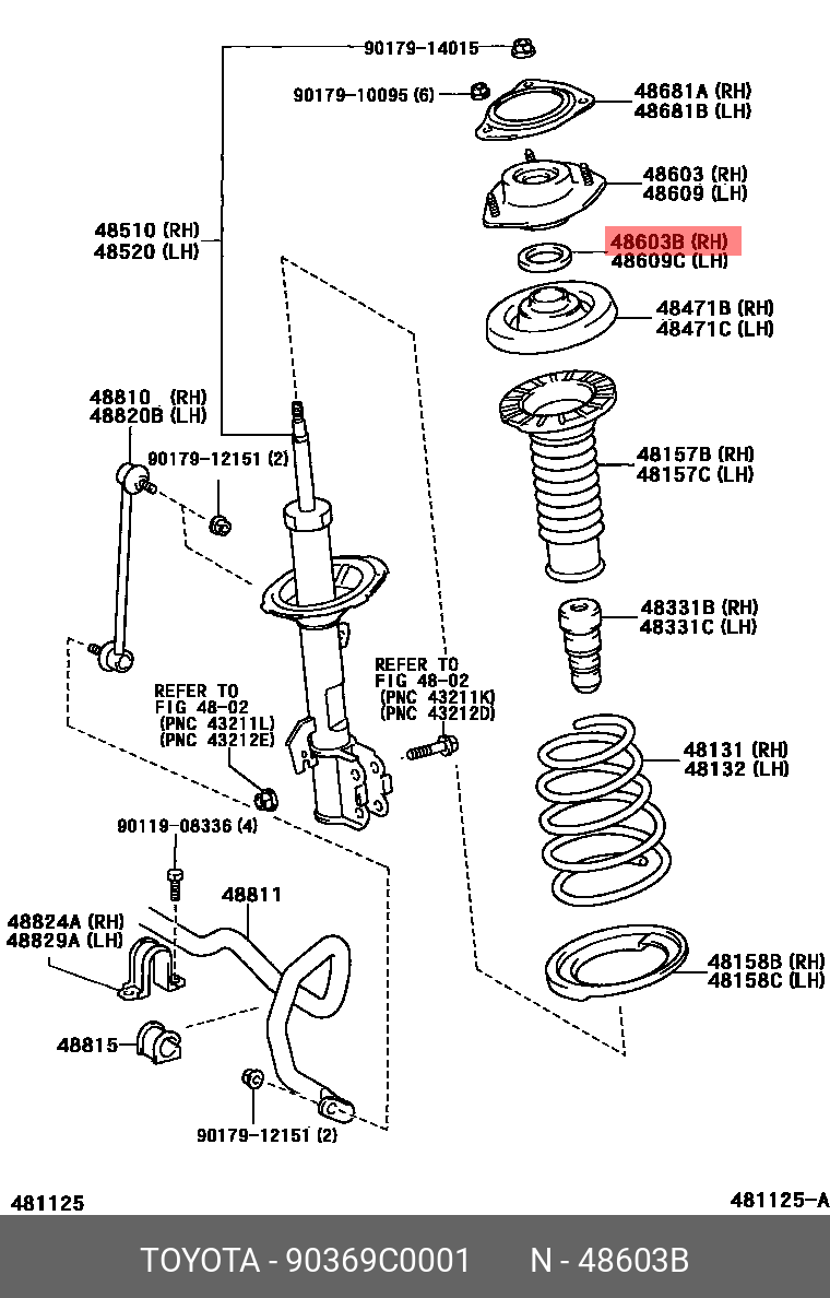 90369C0001 TOYOTA Подшипник опоры амортизатора подвески