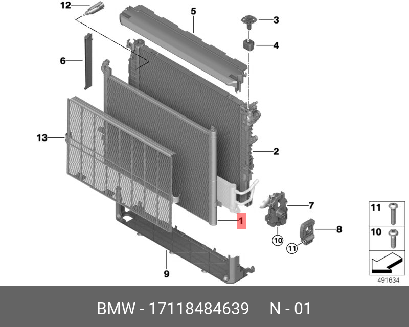 17118484639 BMW KÜHLMITTELKÜHLER,Sparepart