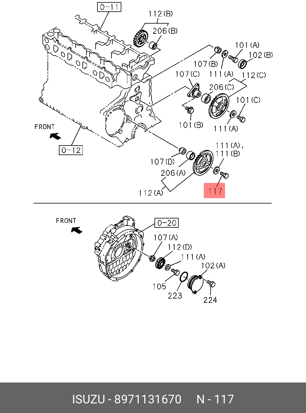 БОЛТ С ШЕСТИГРАННОЙ ГОЛОВКОЙ ISUZU 8971131670