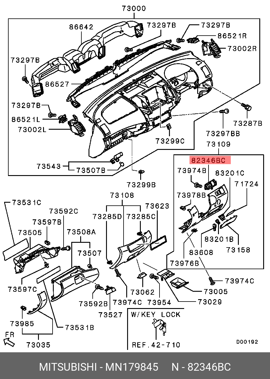 MN179845 MITSUBISHI Держатель переключателя приборной панели