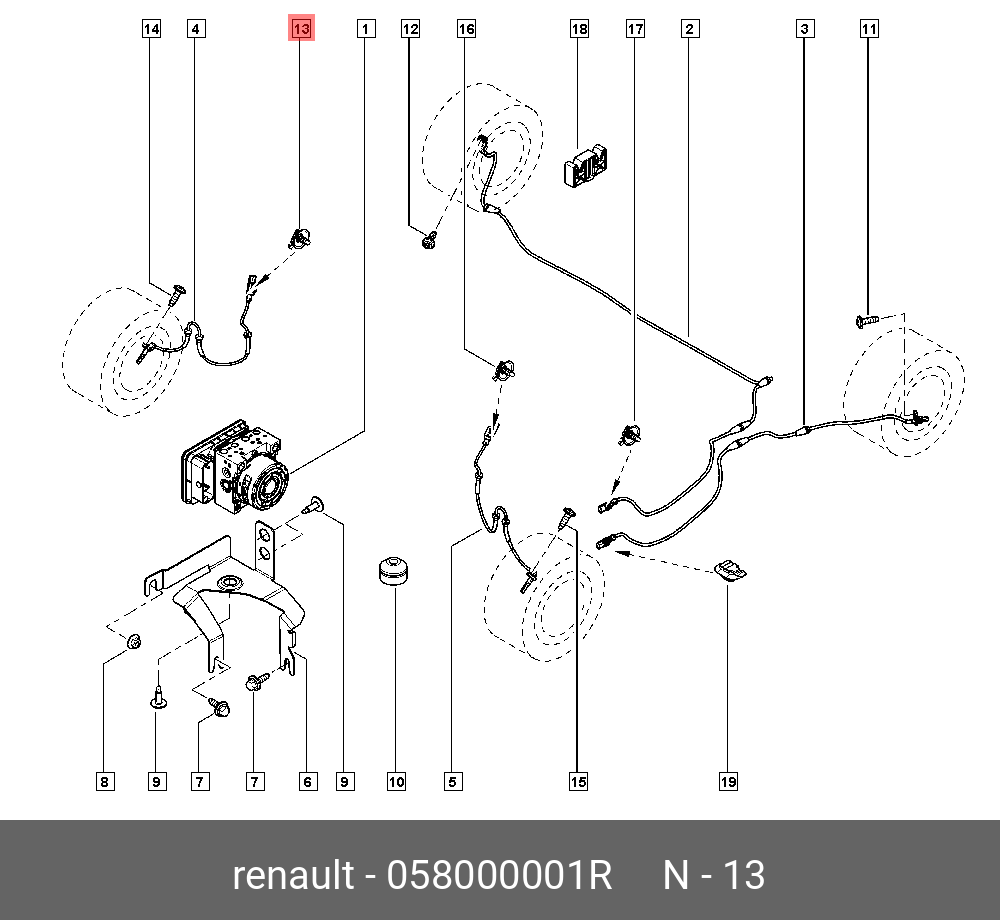 058000001R RENAULT ДЕРЖАТЕЛЬ ПРОВОДКИ (ПЛАС)