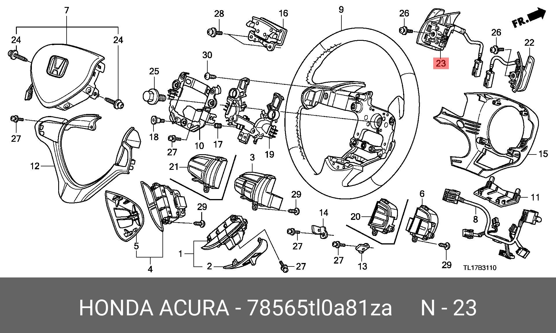 78565TL0A81ZA HONDA Переключатель комбинированный на руле