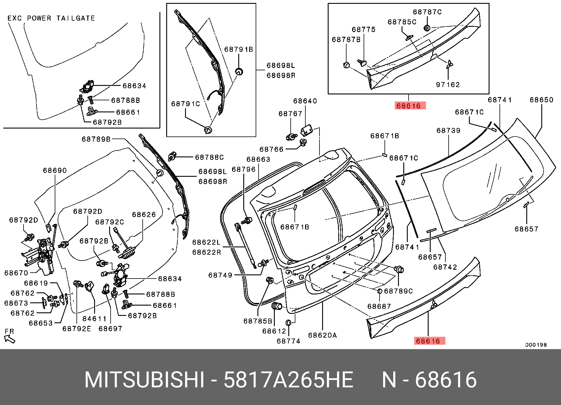 5817A265HE MITSUBISHI GARNISH,TAILGATE