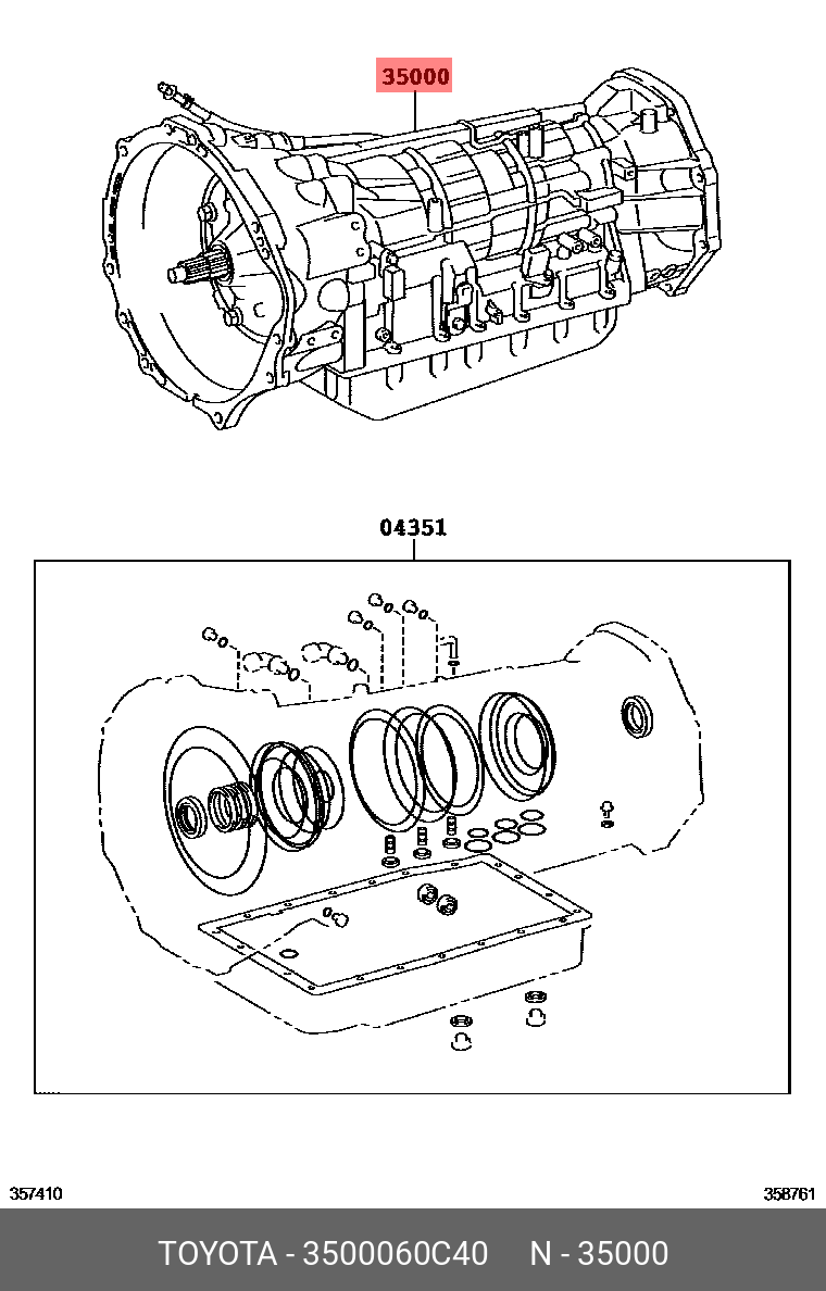 3500060C40 TOYOTA Кпп автомат в сборе lc150
