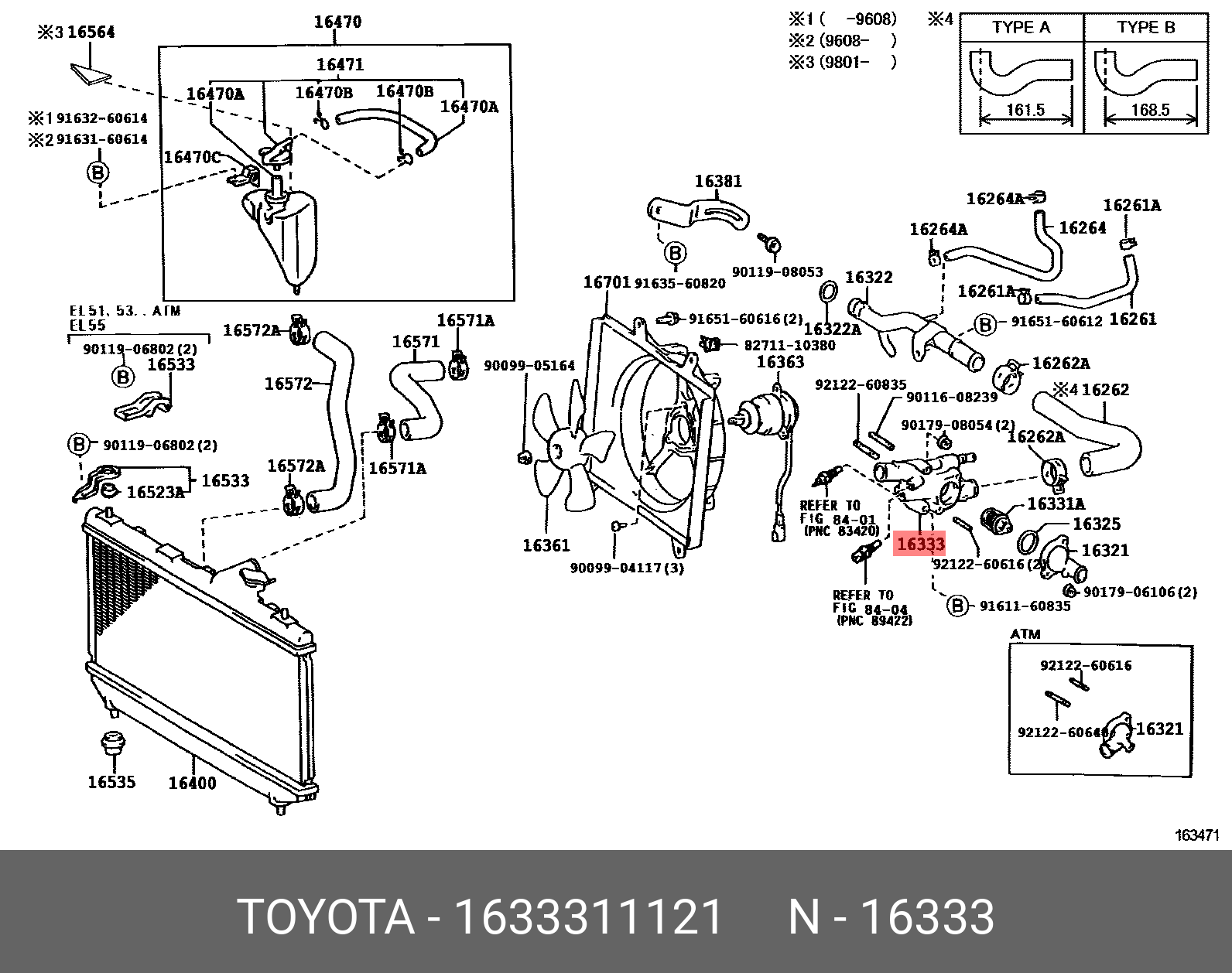 1633311121 TOYOTA КОРПУС ТЕРМОСТАТА