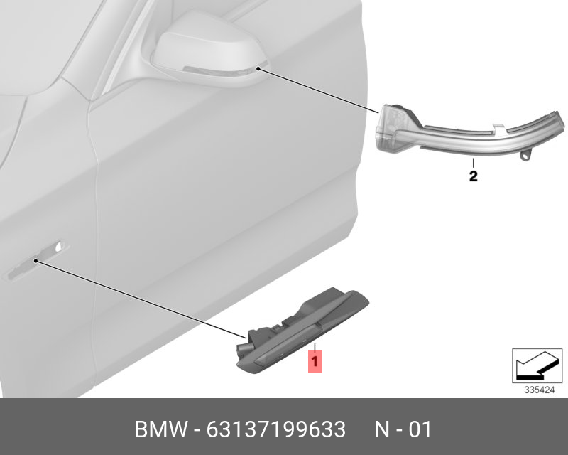 63137199633 BMW Дополнительный указатель поворота Л