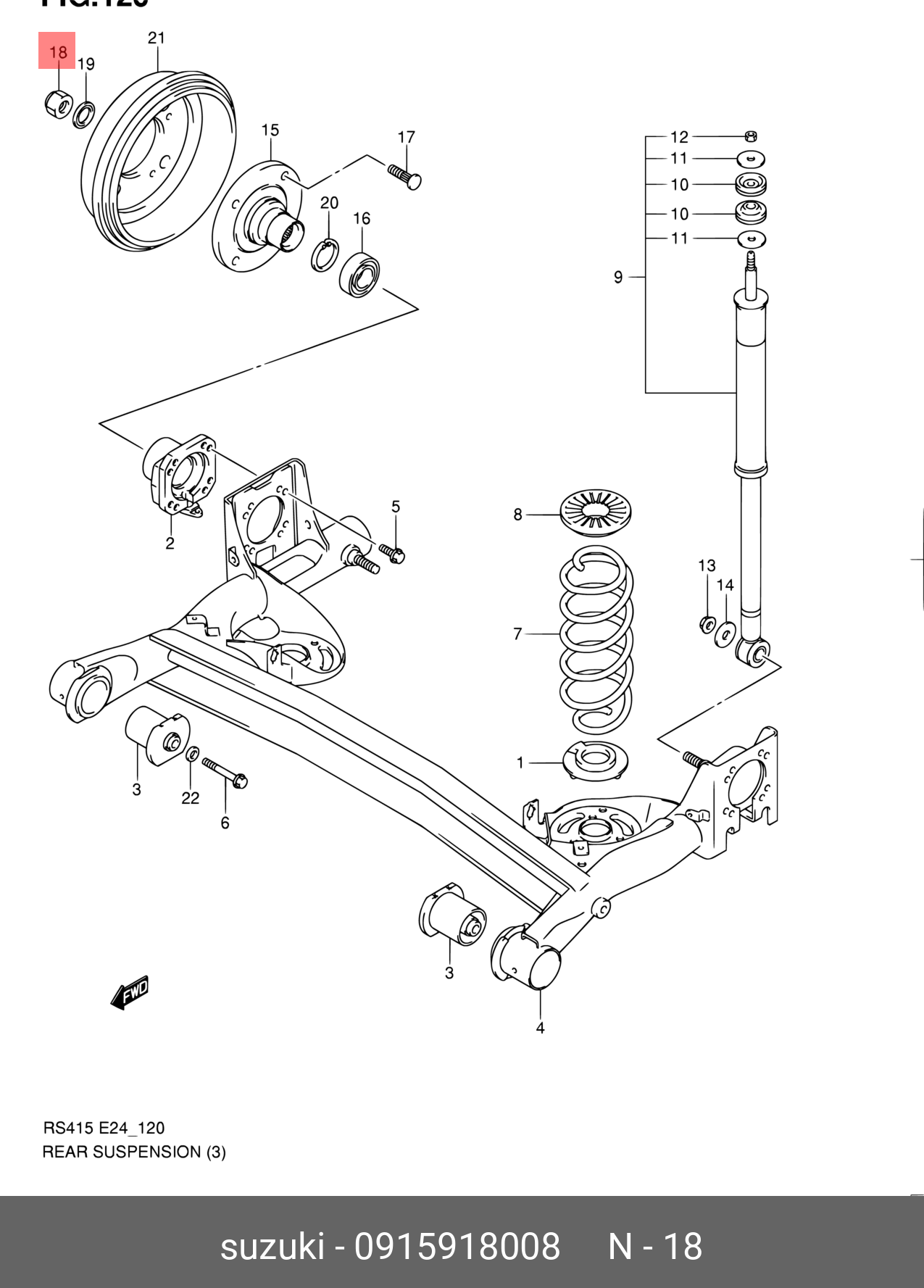 0915918008000 SUZUKI ГАЙКА МЕТАЛЛИЧЕСКАЯ