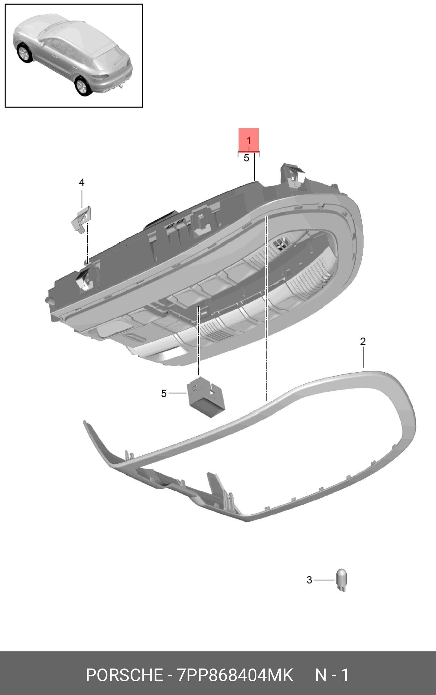 7PP868404MK PORSCHE KONSOLE