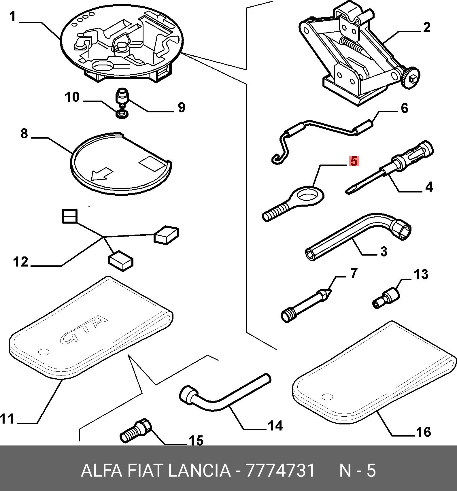 7774731 FIAT/ALFA/LANCIA Крюк буксировочный brava,marea,156,159