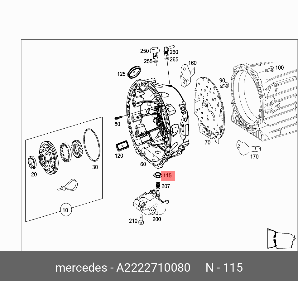 2222710080 MERCEDES-BENZ УПЛОТНЕНИЕ РЕЗИНОВОЕ