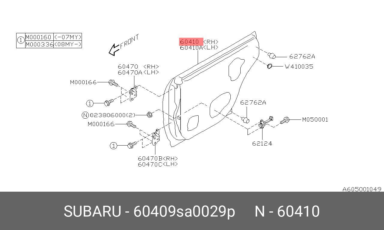60409SA0029P SUBARU ДВЕРЬ