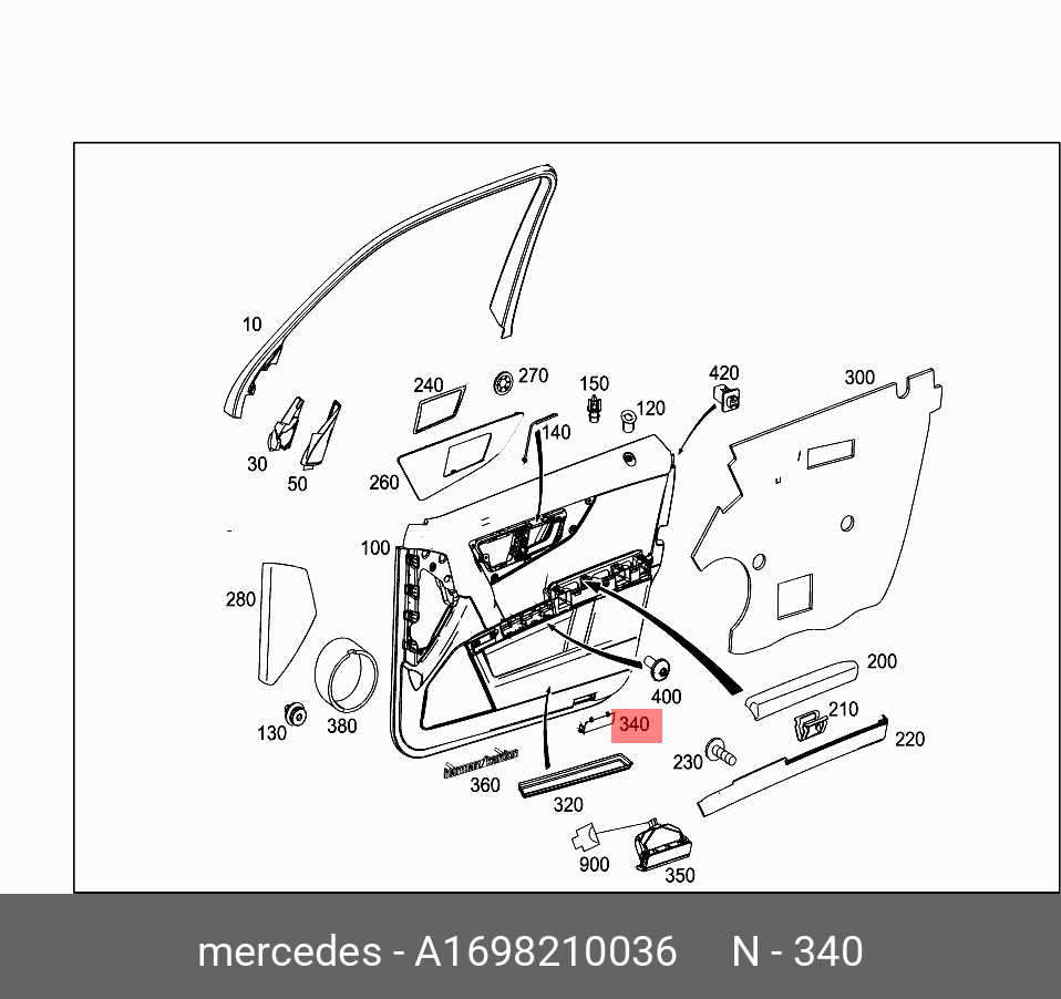 A1698210036 MERCEDES-BENZ ЗАГЛУШКА ПАНЕЛИ ДВЕРИ