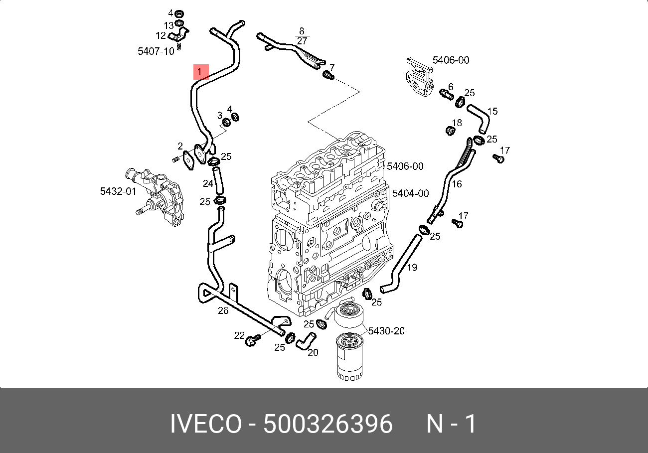 500326396 IVECO Трубопров. Охлажд. В