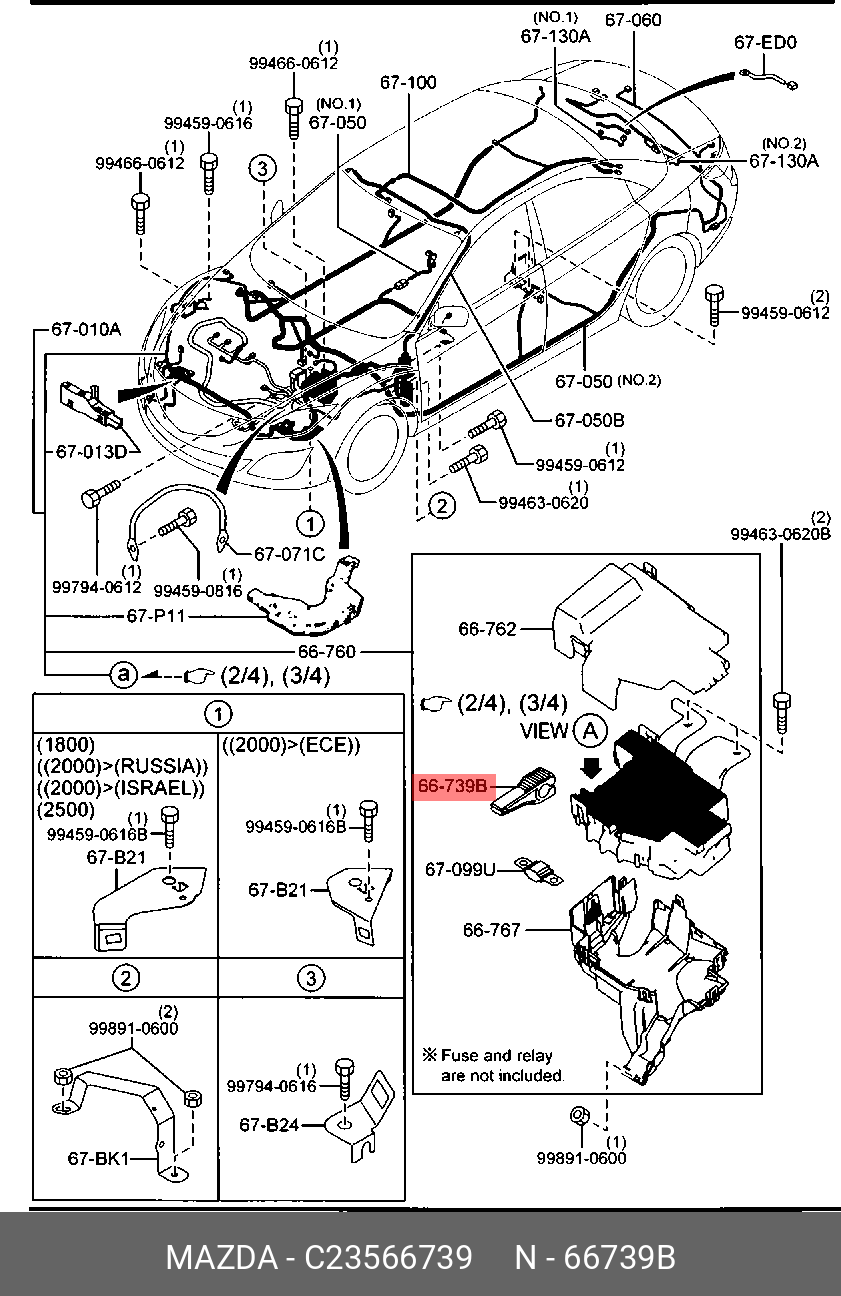C23566739 MAZDA ЗАЖИМ ДЛЯ ПРЕДОХРАНИТЕЛЕЙ M2'2021,M3'2021,M6'2020,CX3'2021,CX30'2021,CX5'2021,CX9'2022