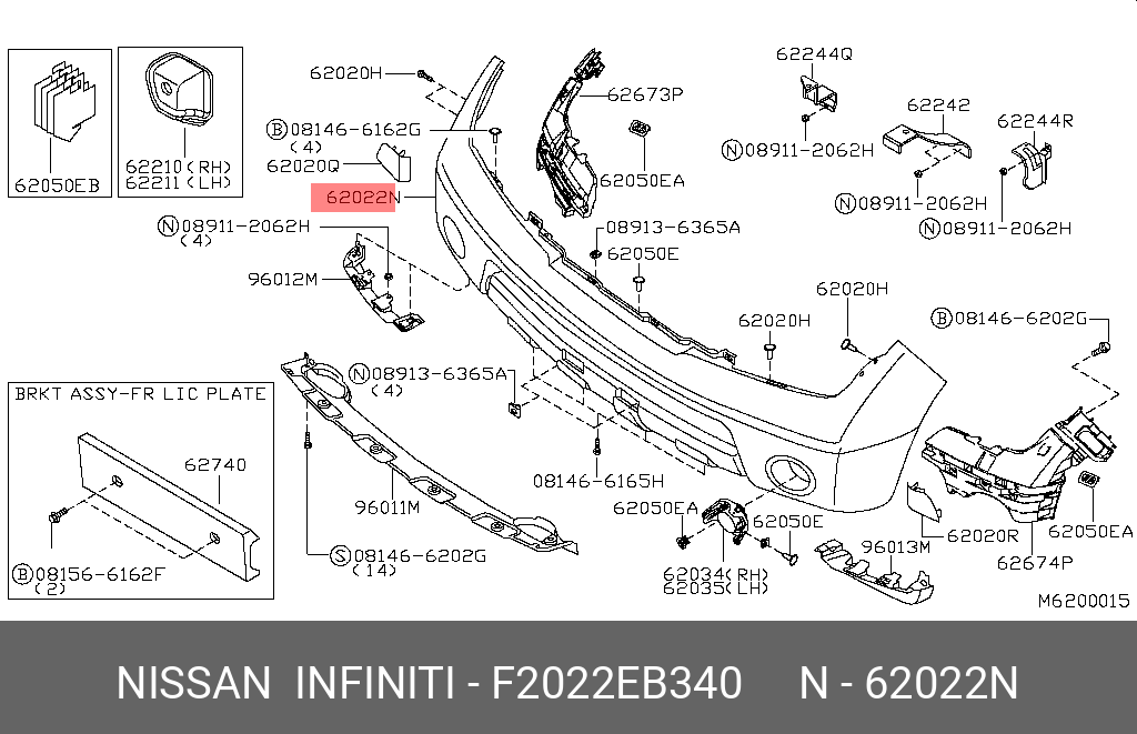 F2022EB340 NISSAN БАМПЕР