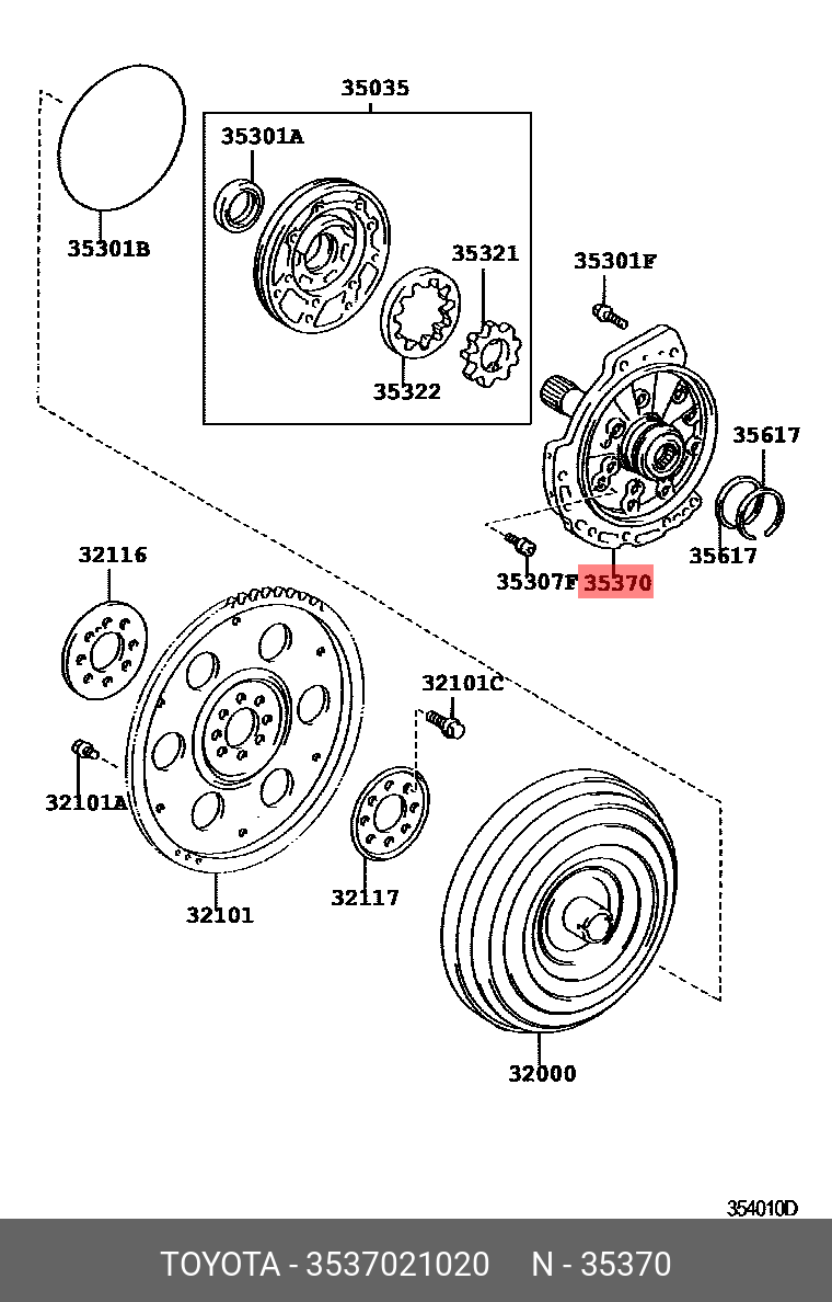 3537021020 TOYOTA КРОНШТЕЙН ДВИГАТЕЛЯ