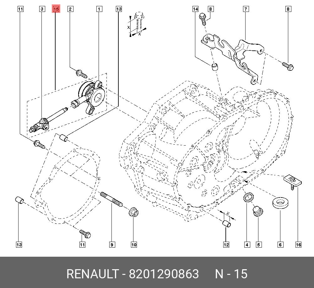8201290863 RENAULT Комплект цилиндра гидроприв сцеплен(мет,плас