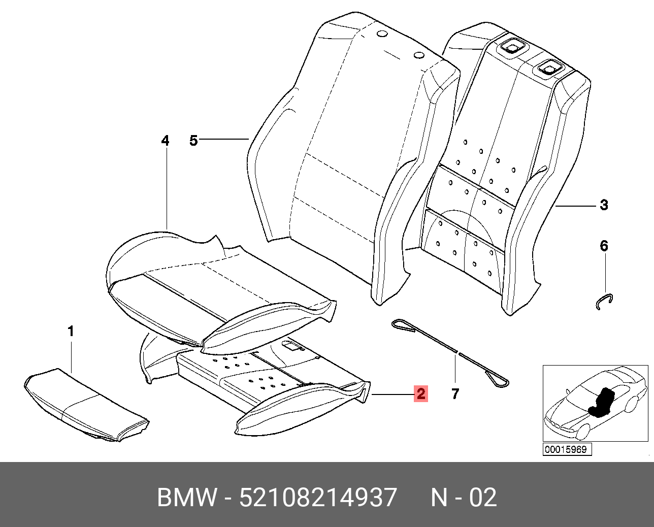 52108214937 BMW Деталь набивки подушки