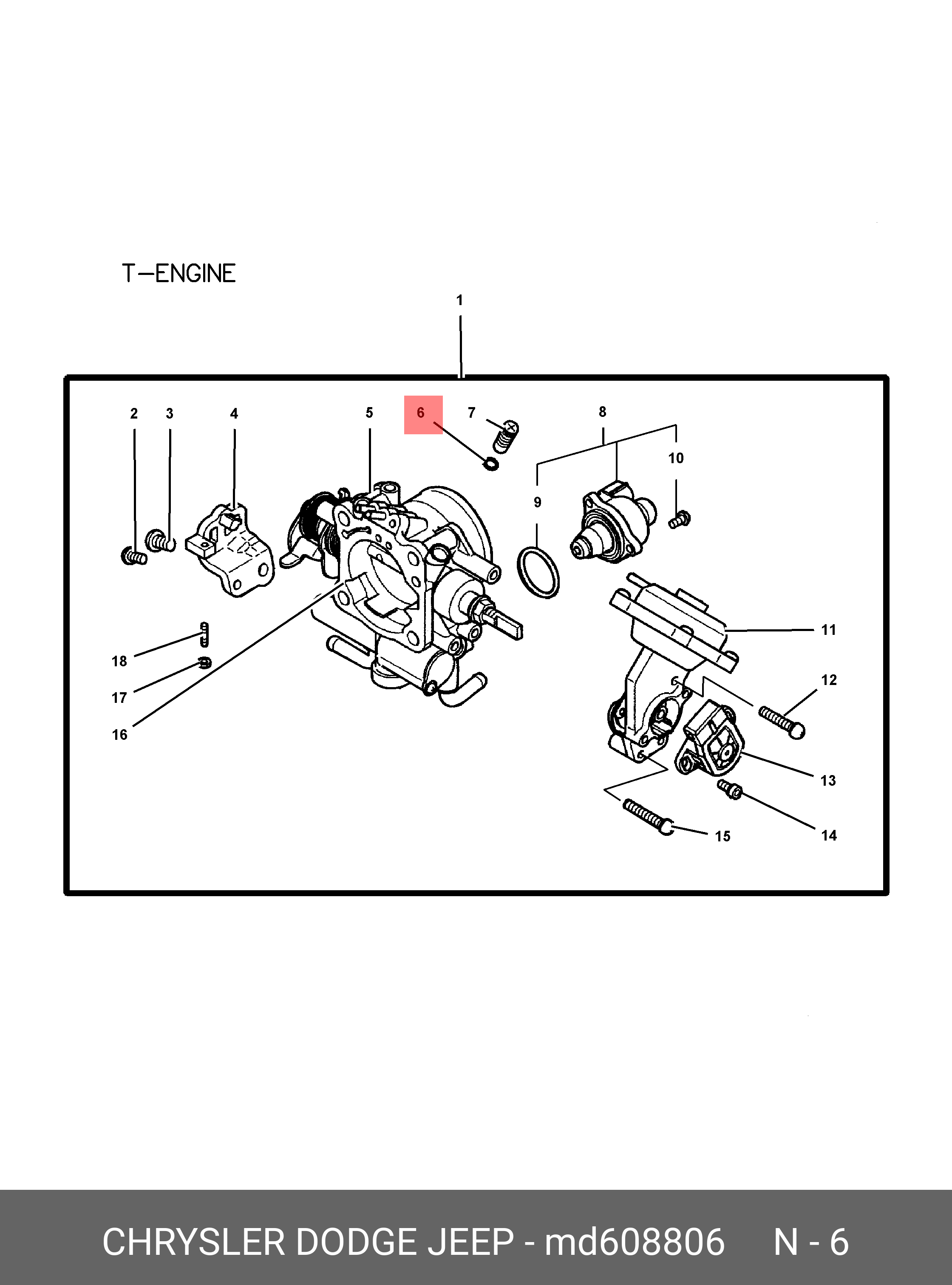 MD608806 CHRYSLER O RING THROTTLE BODY