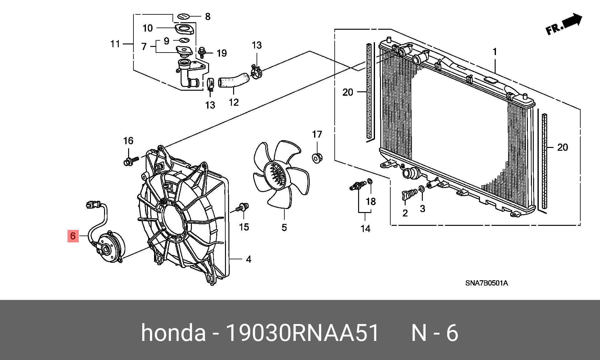 19030RNAA51 HONDA Вентилятор, охлаждение двигателя