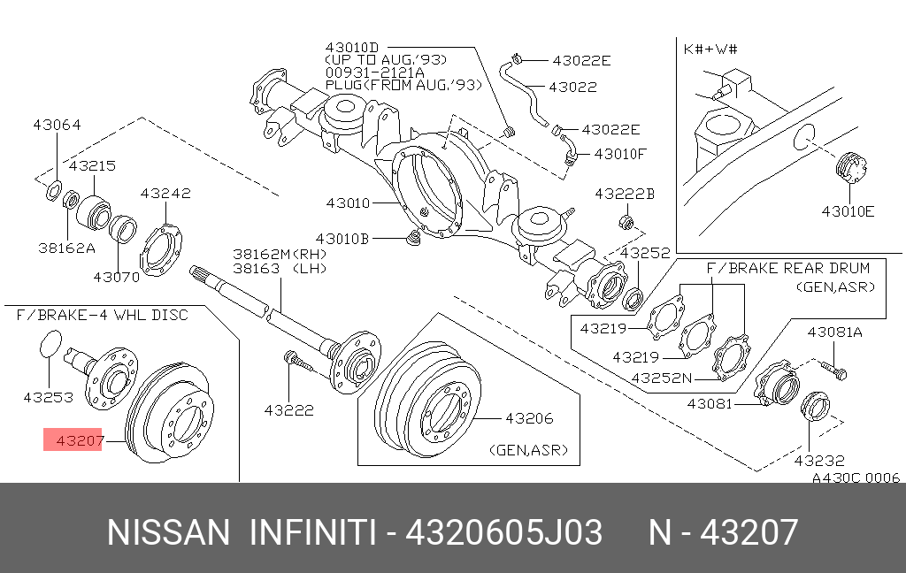 4320605J03 NISSAN Тормозной диск