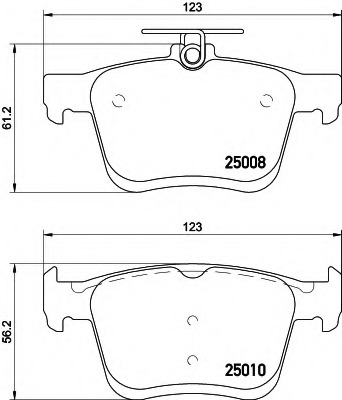 8DB355020271 HELLA Колодки тормозные дисковые, комплект