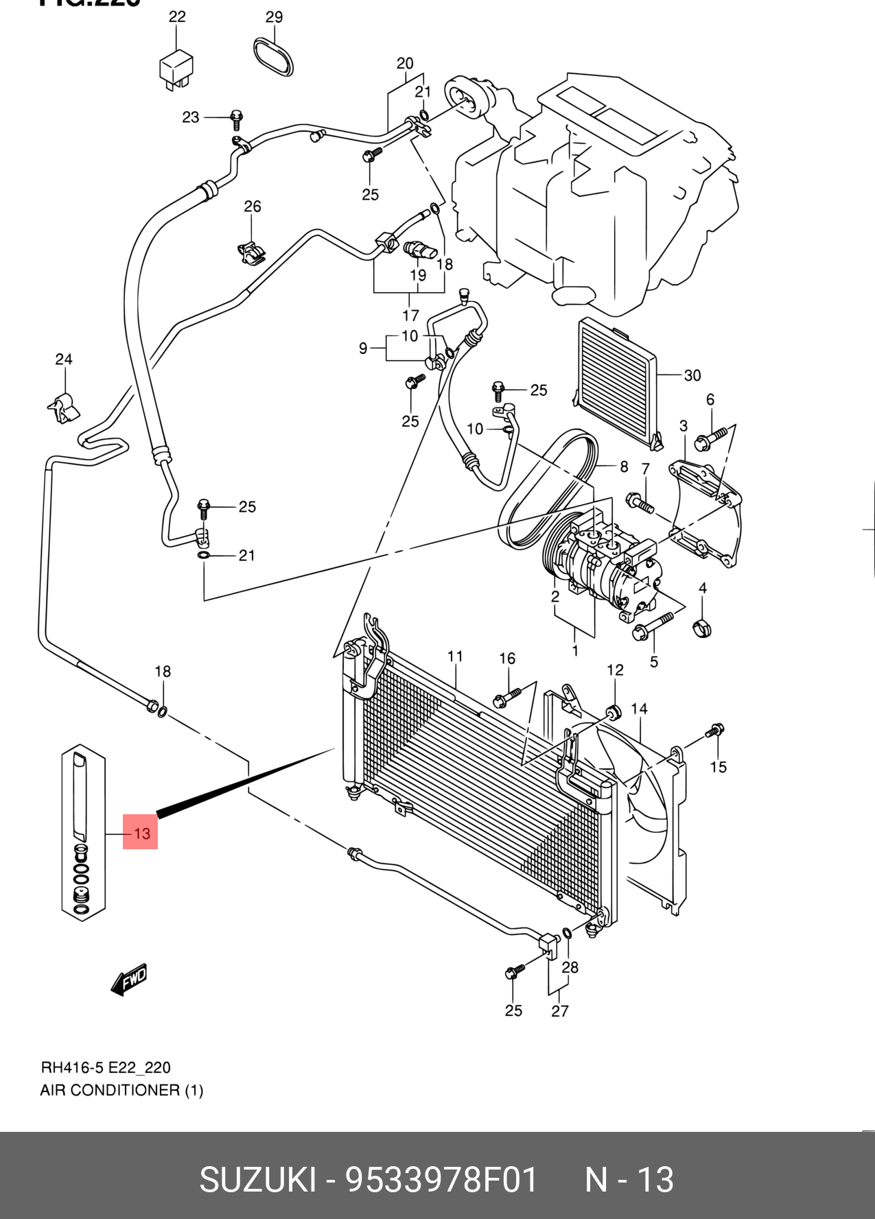 9533978F01 SUZUKI ВЛАГООТДЕЛИТЕЛЬ ТОПЛИВНОЙ СИСТЕМЫ В СБОРЕ