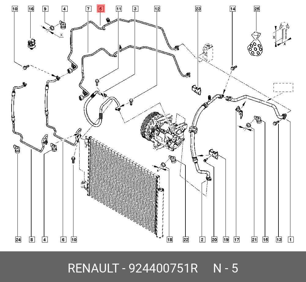 924400751R RENAULT Трубка кондиционера 924400751R RENAULT Трубка кондиционера