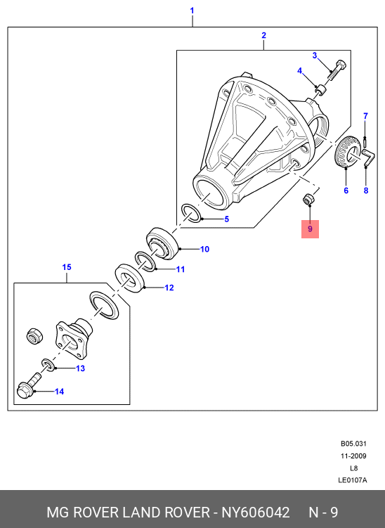 NY606042 LAND ROVER Контргайка