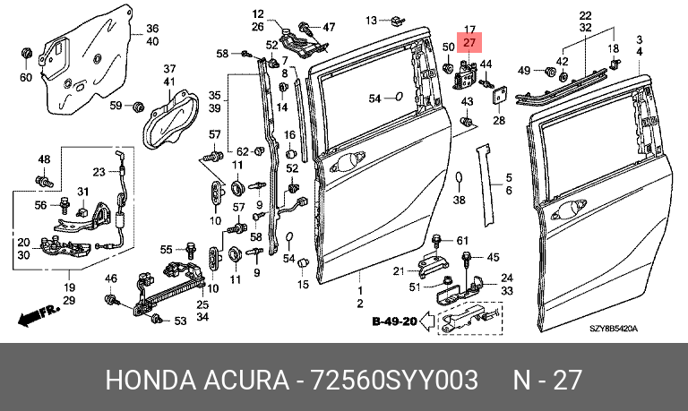 72560SYY003 HONDA Деталь