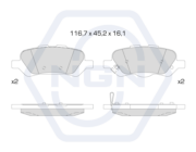 Колодки тормозные керамические, задние NGN 3502607