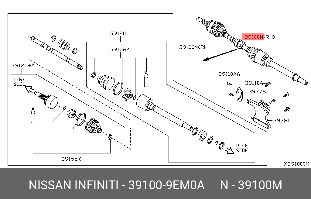 391009EM0A NISSAN 