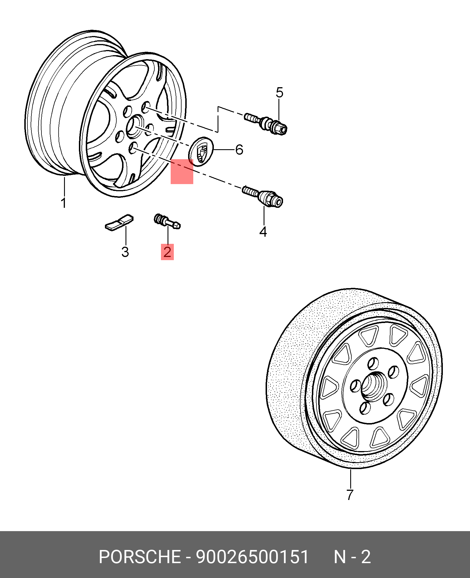 90026500151 PORSCHE Вентиль