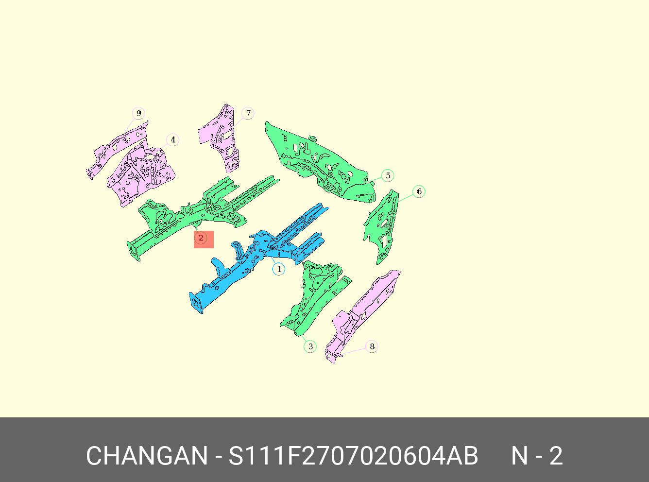 S111F2707020604AB CHANGAN Лонжерон пер прав